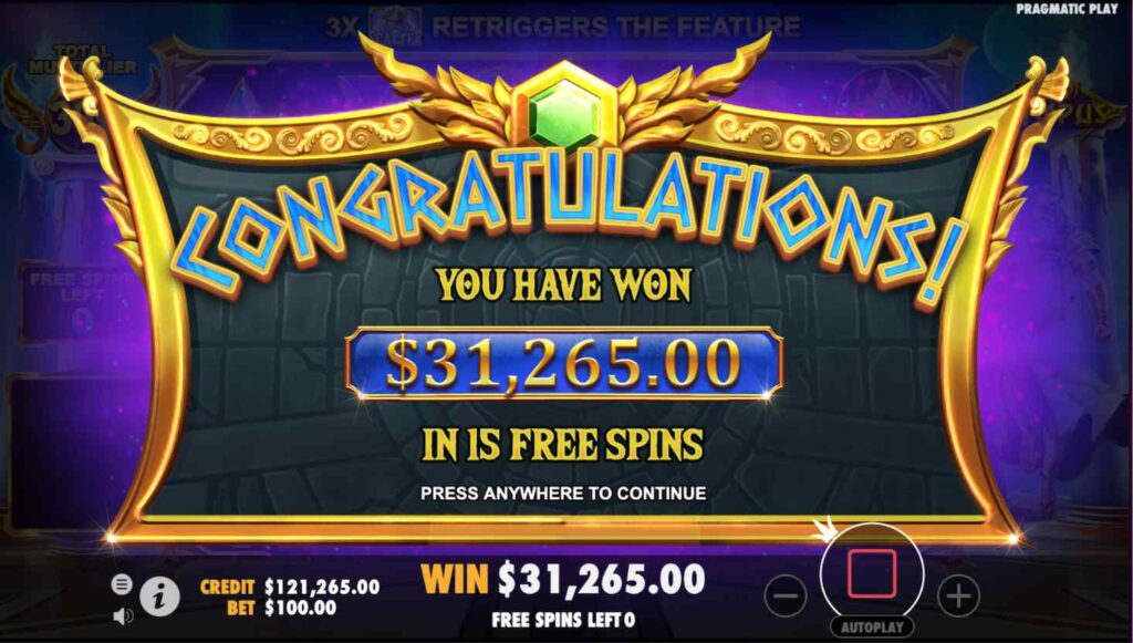 max win in slot gates of olympus in bonus round